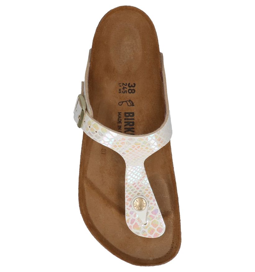 Birkenstock Gizeh Birko-Flor Tongs en Écru pour femmes (339532)