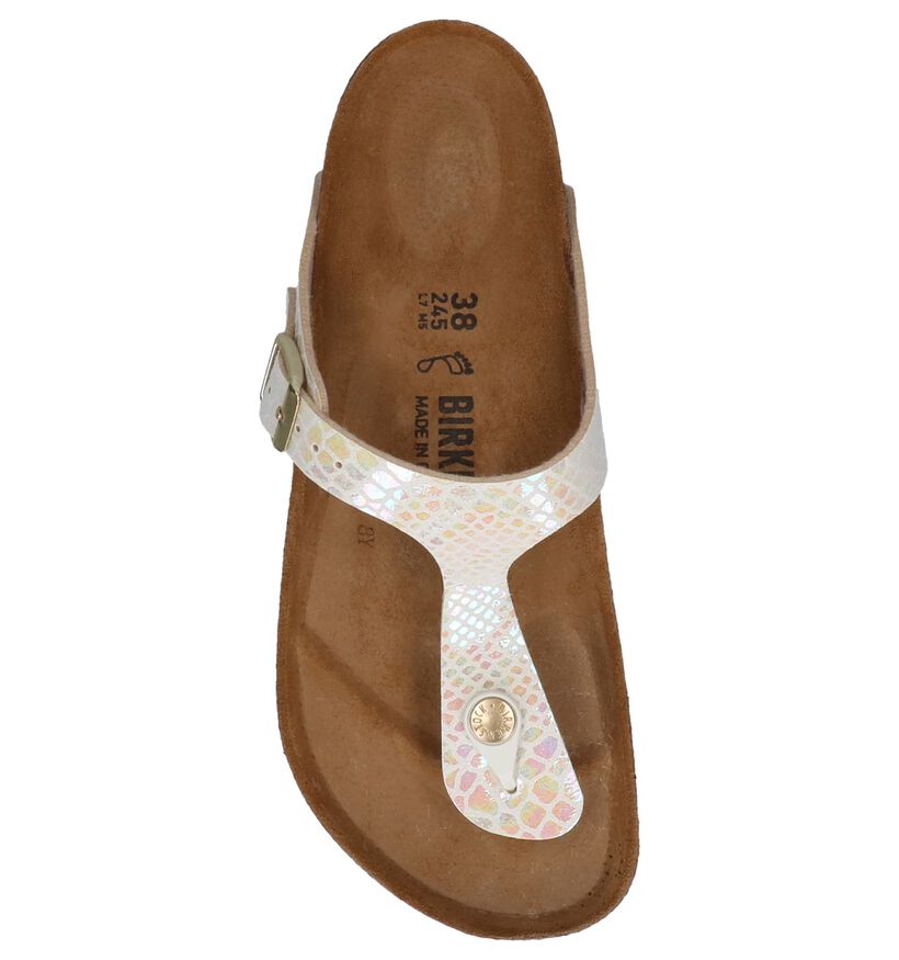 Birkenstock Gizeh Birko-Flor Zwarte Teenslippers voor dames (338058)