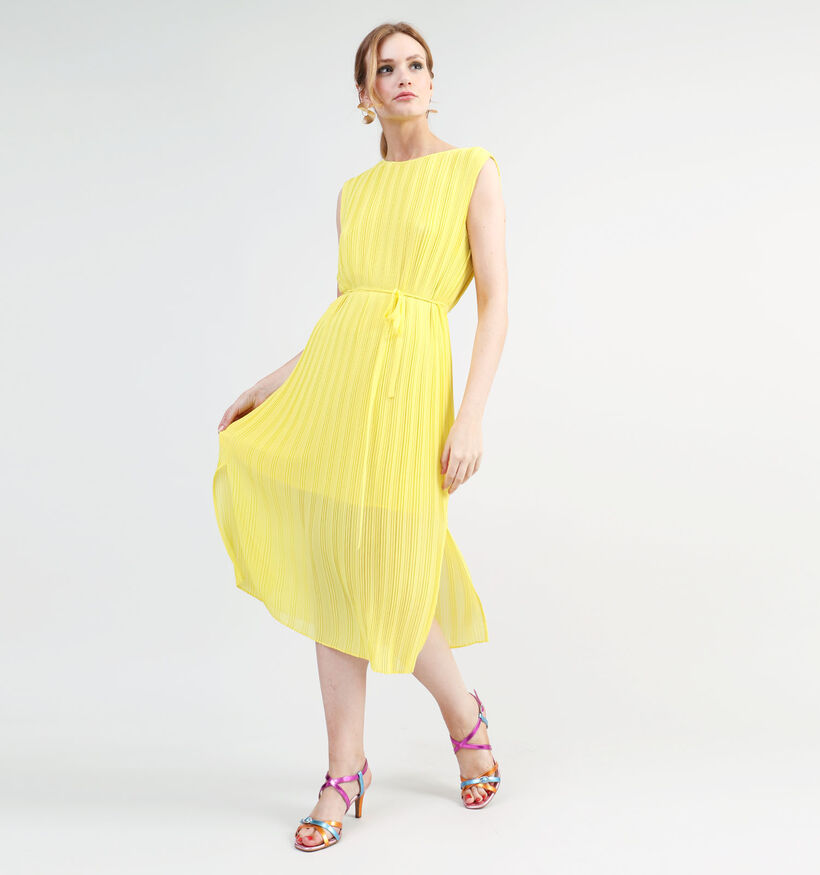 comma Robe mi-longue en Jaune (334423)