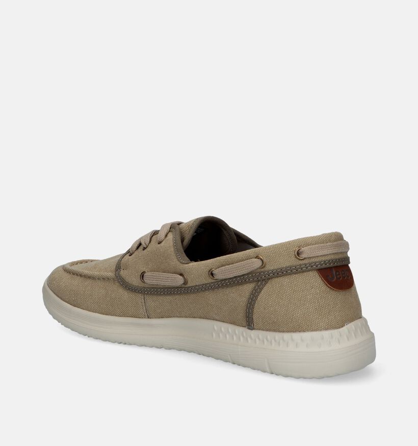 Jeep Kone Boat Beige Veterschoenen voor heren (337124) - geschikt voor steunzolen