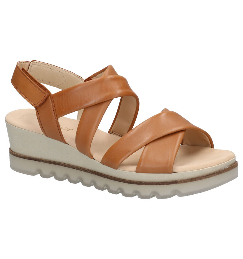 Gabor Best Fitting Cognac Sandalen in leer (271742)