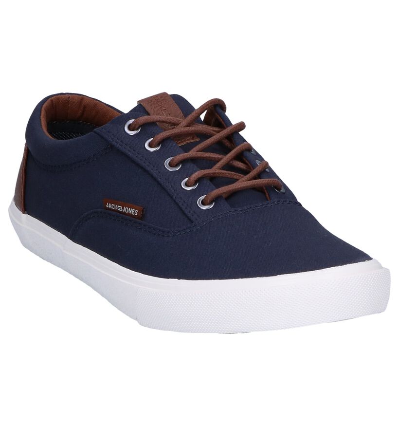 Jack & Jones Vision Mixed Blauwe Veterschoenen in stof (286410)