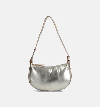 Crinkles Schoudertassen Beige/Goud/Cognac