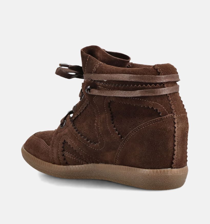 La Strada Baskets montantes en Brun fonc&eacute; pour femmes (379607)