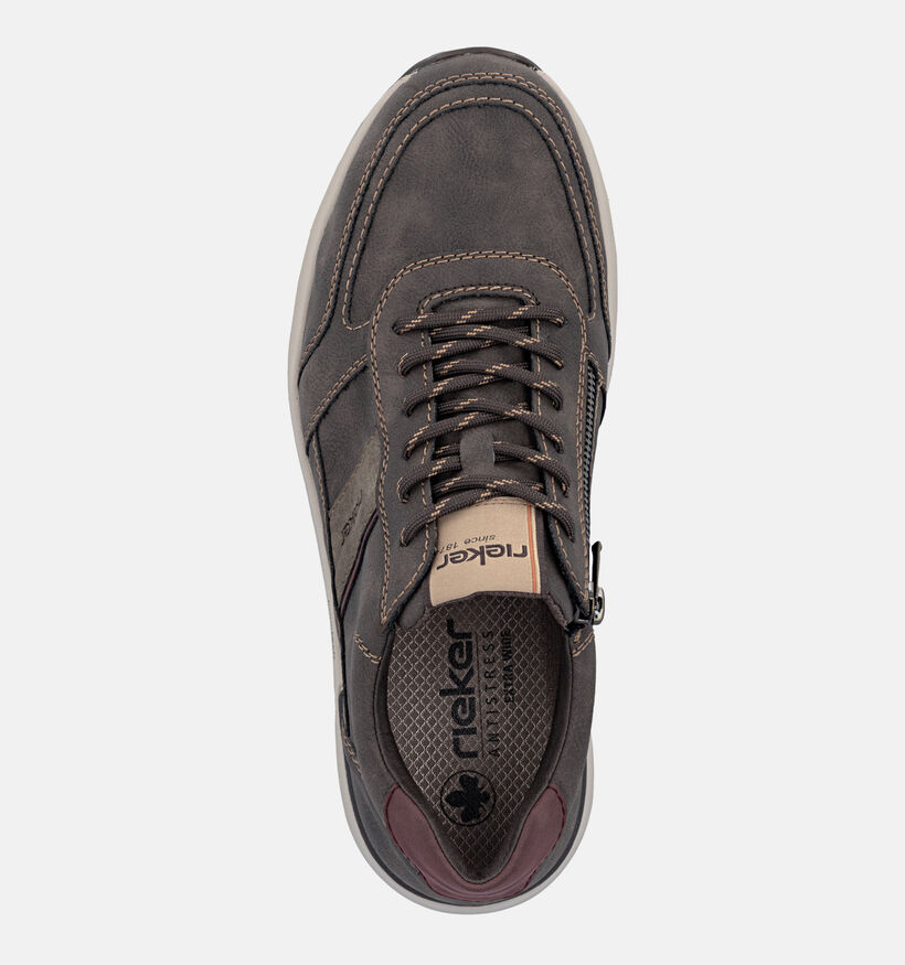 Rieker Antistress Chaussures plates en Brun fonc&eacute; pour hommes (376519) - pour semelles orthop&eacute;diques