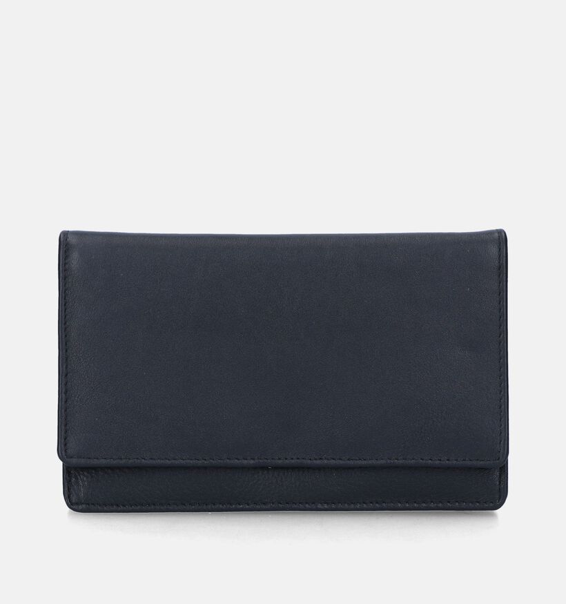 Euro-Leather Porte-monnaies zippé en Noir pour femmes (365193)