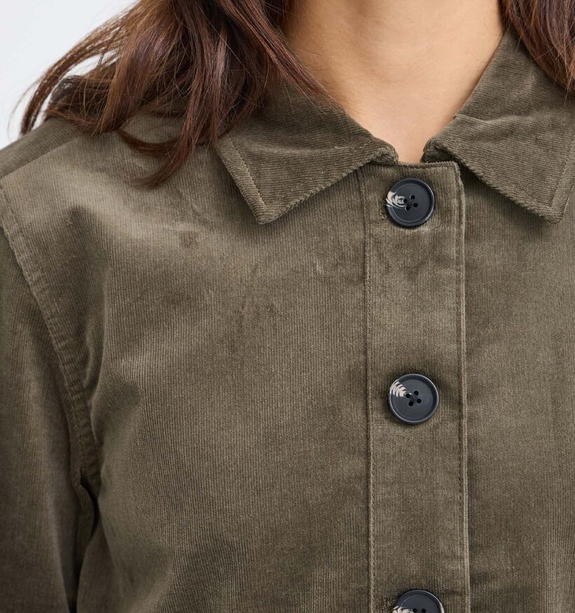 Fransa Corduroy Manteau court en Vert pour femmes (379940)