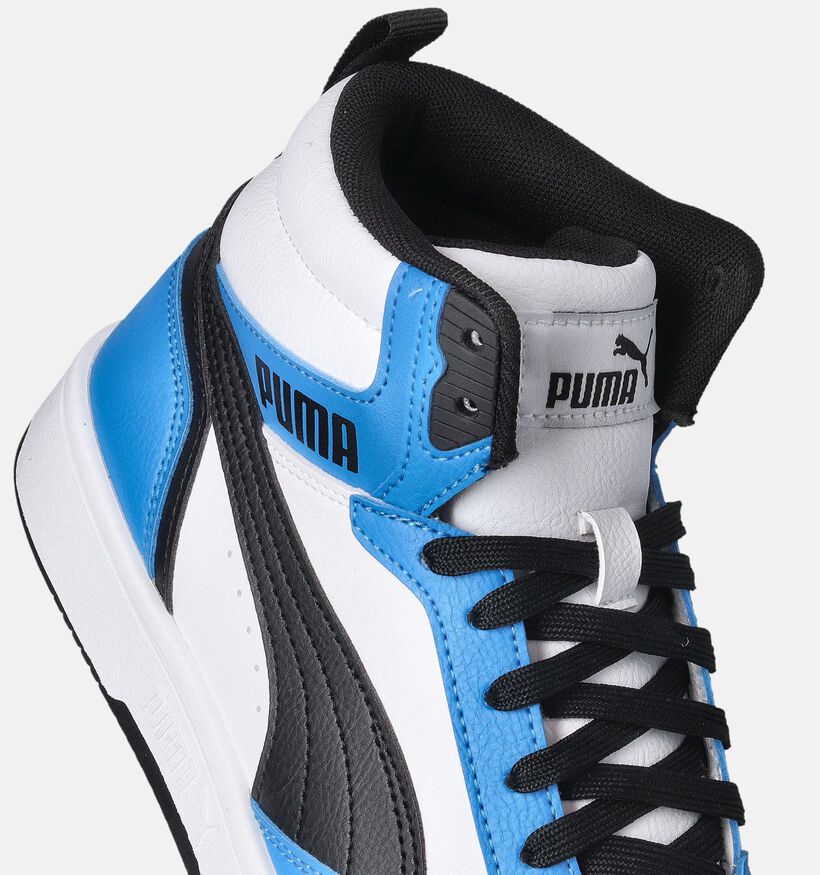 Puma Rebound v6 mid Baskets en Blanc pour filles, garçons (350364) - pour semelles orthopédiques