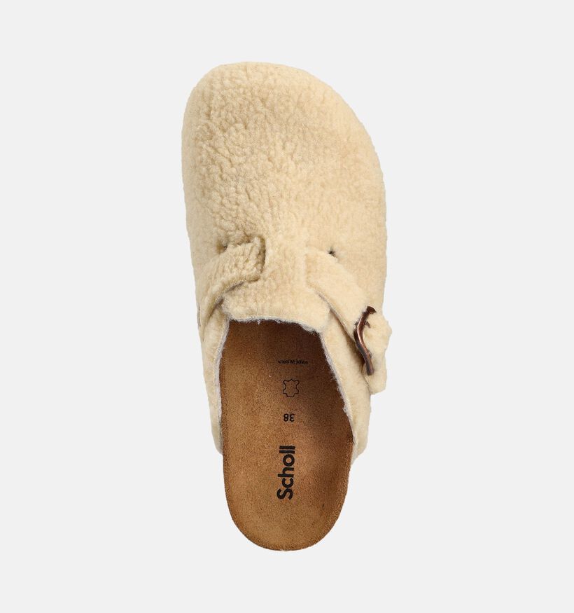 Scholl Fae Faux Shearling Beige Clogs voor dames (364561)