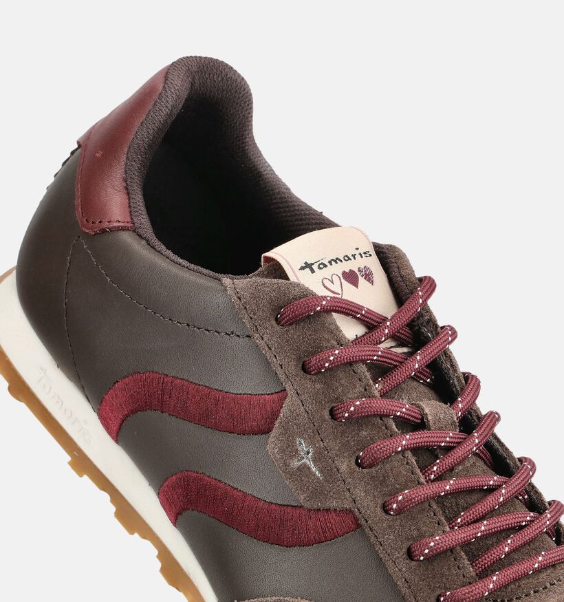 Tamaris Donkerbruine Sneakers voor dames (376660) - geschikt voor steunzolen