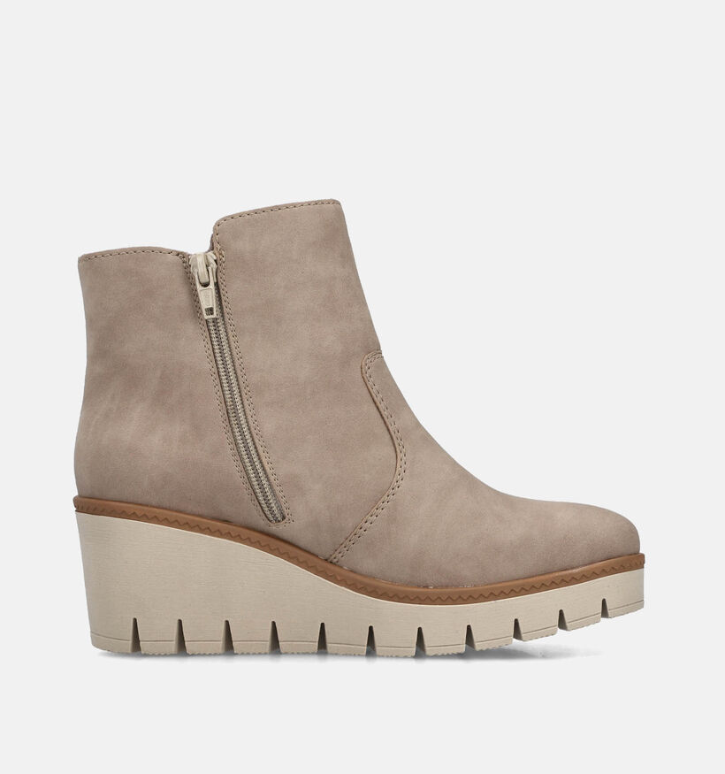 Rieker Beige Enkellaarsjes met sleehak voor dames (347415)