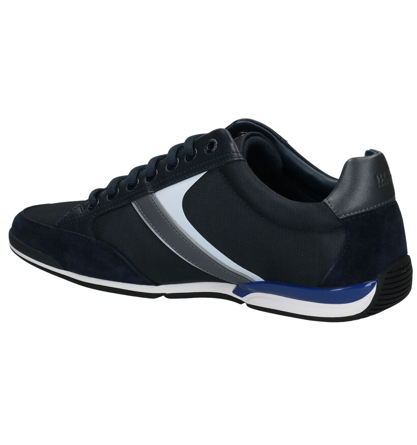 Hugo Boss Saturn Low Zwarte Veterschoenen in leer (285648)