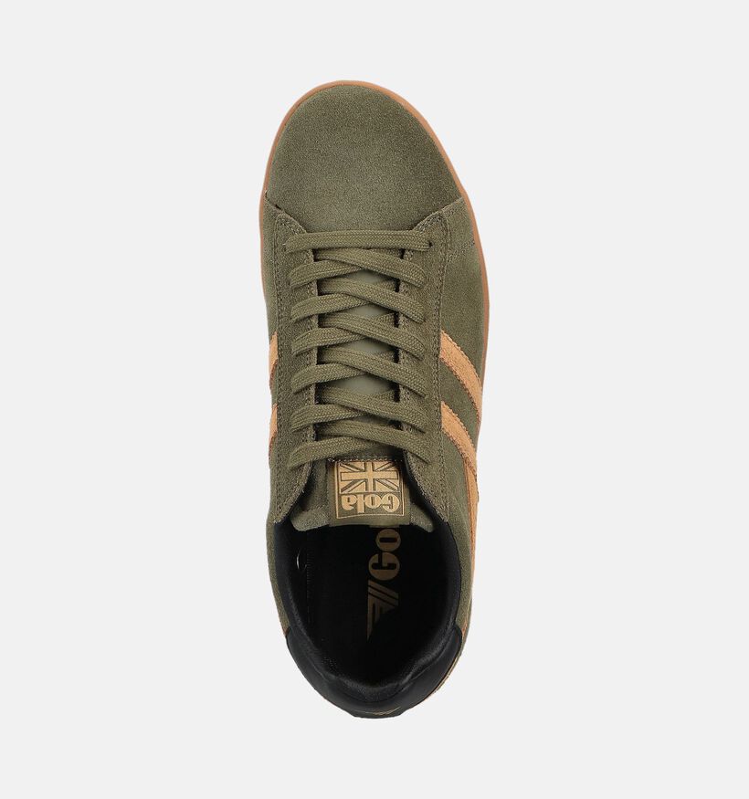 Gola Equipe II Suede Baskets en Vert kaki pour hommes (360708) - pour semelles orthopédiques