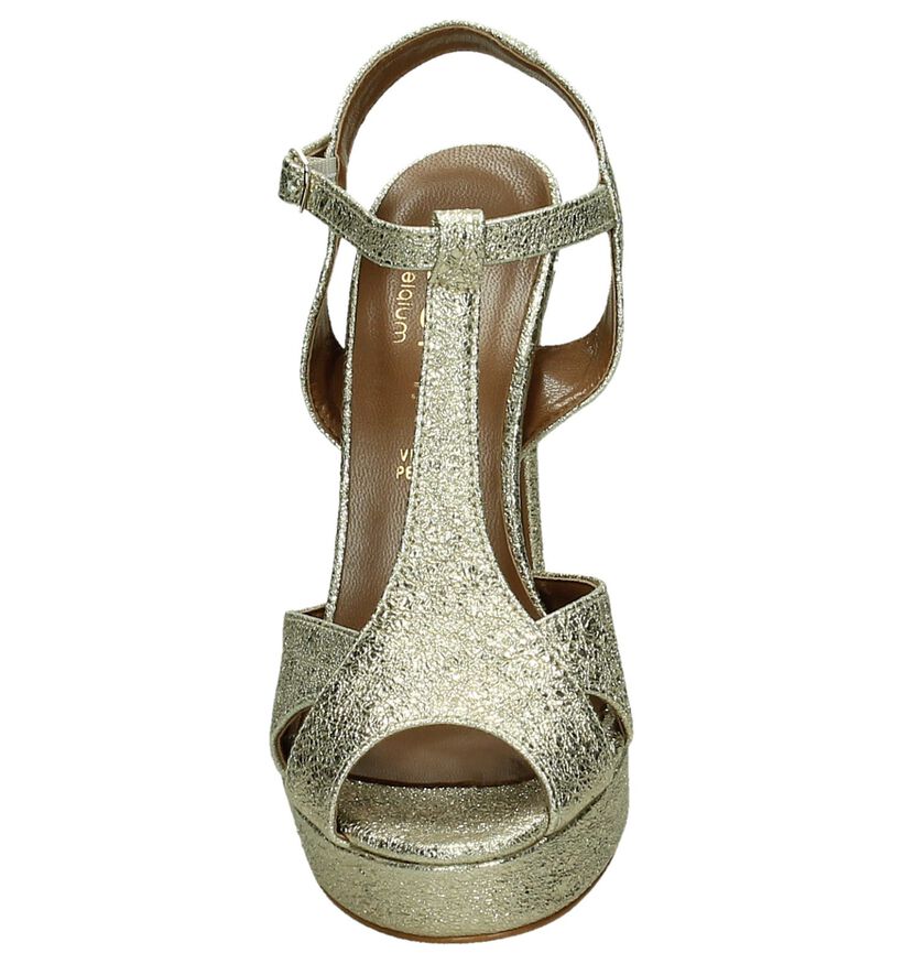 Youh! Gouden Sandalen High Heels in leer (195924)