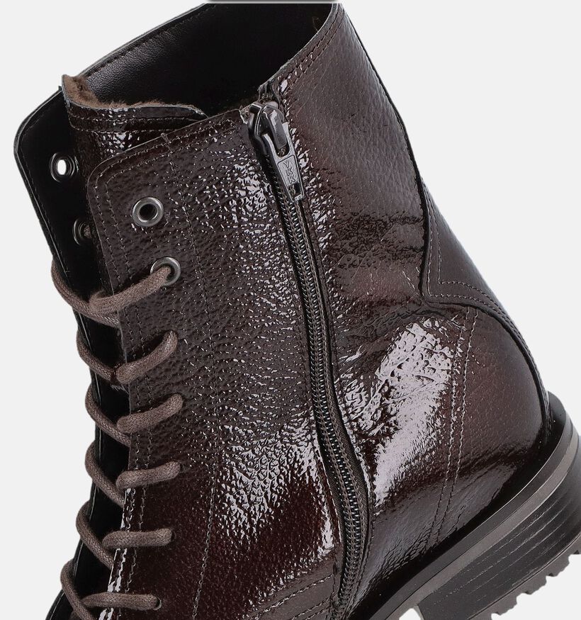 Gabor Donkerbruine Boots met Veters en Rits voor dames (380079) - geschikt voor steunzolen
