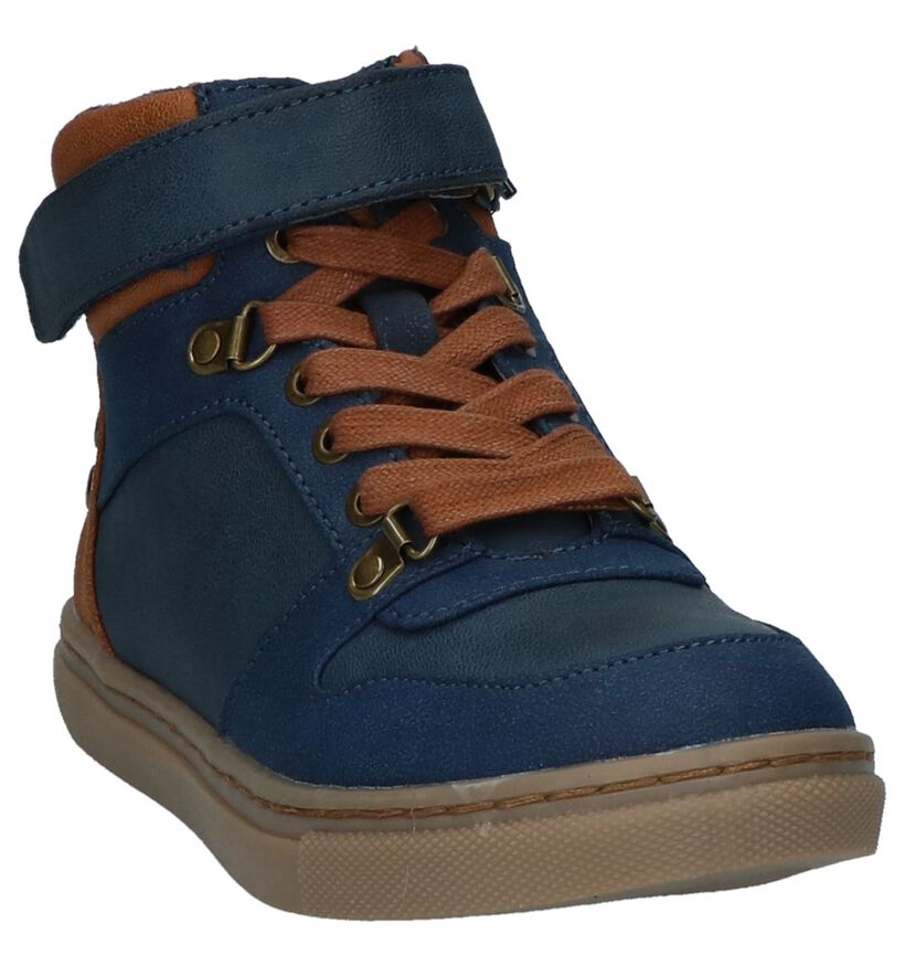 Bullboxer Donker Blauwe Boots met Rits/Veter in kunstleer (227007)