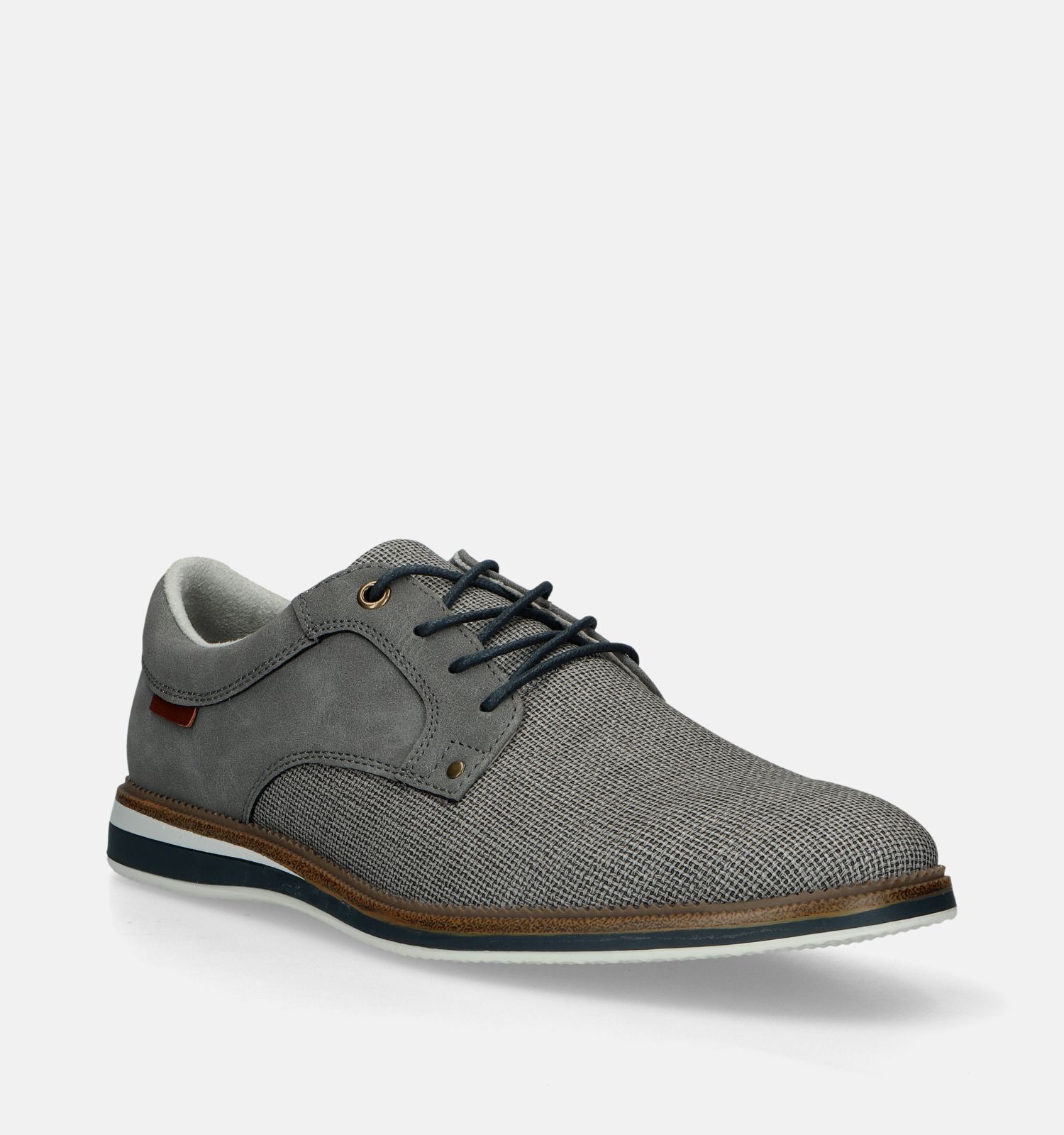 SJ Grijze Veterschoenen Heren Geklede schoenen Online op TORFS.BE