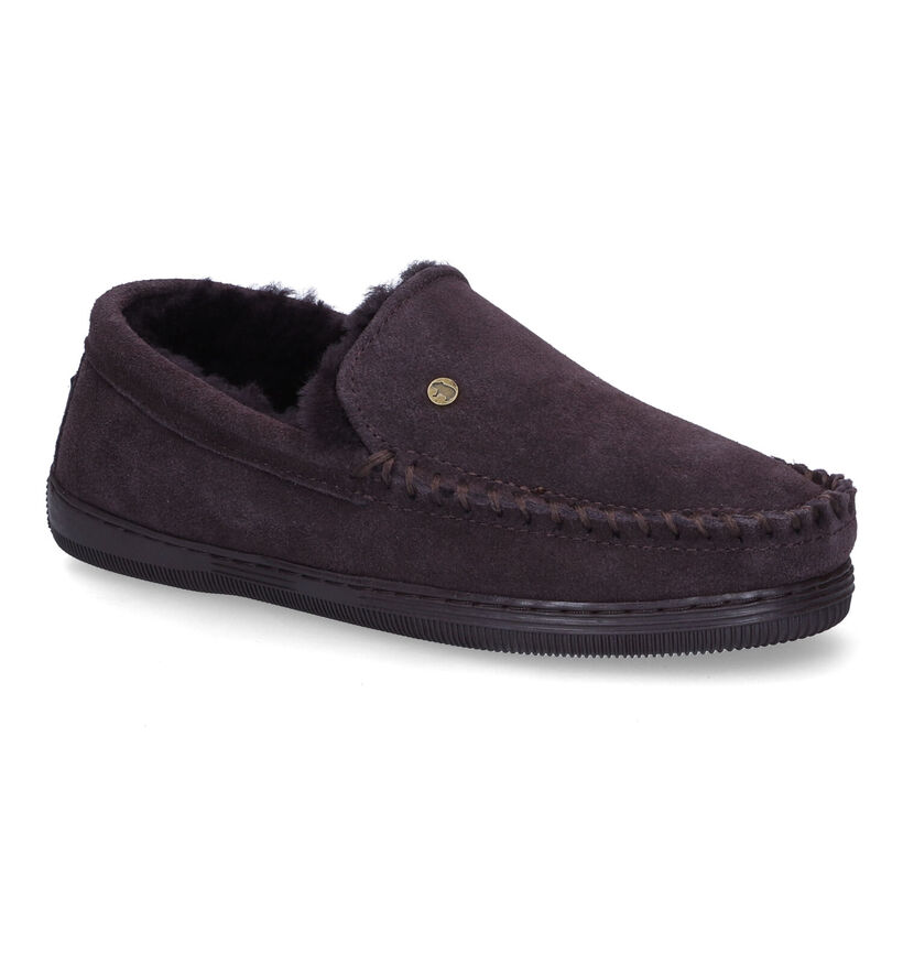 Warmbat Grizzly Pantoufles en Cognac pour hommes (314422)
