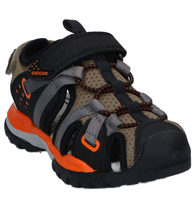 Geox Borealis Zwarte Sandalen in kunstleer (291779)