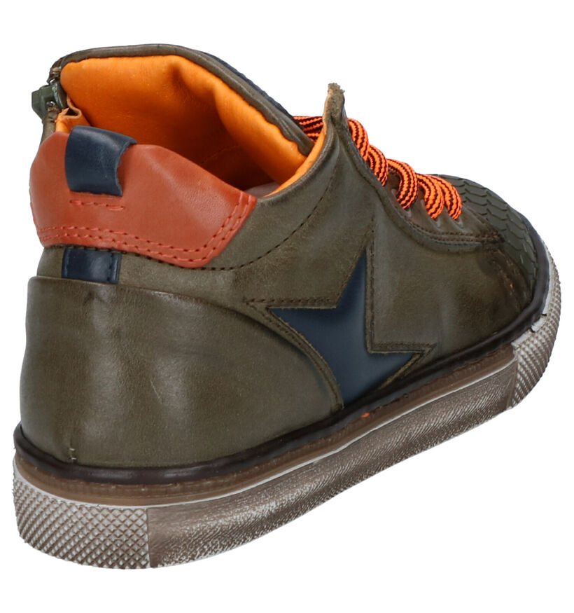STONES and BONES Tiest Kaki Rits/Veterschoenen in kunststof (256568)