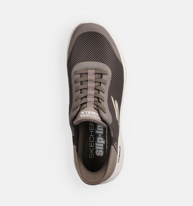 Skechers Go Walk Hands Free Slip-ons en Marron pour hommes (366494) - pour semelles orthop&eacute;diques