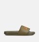 Sun68 Logo Baskets basses en Vert kaki pour hommes (368809)