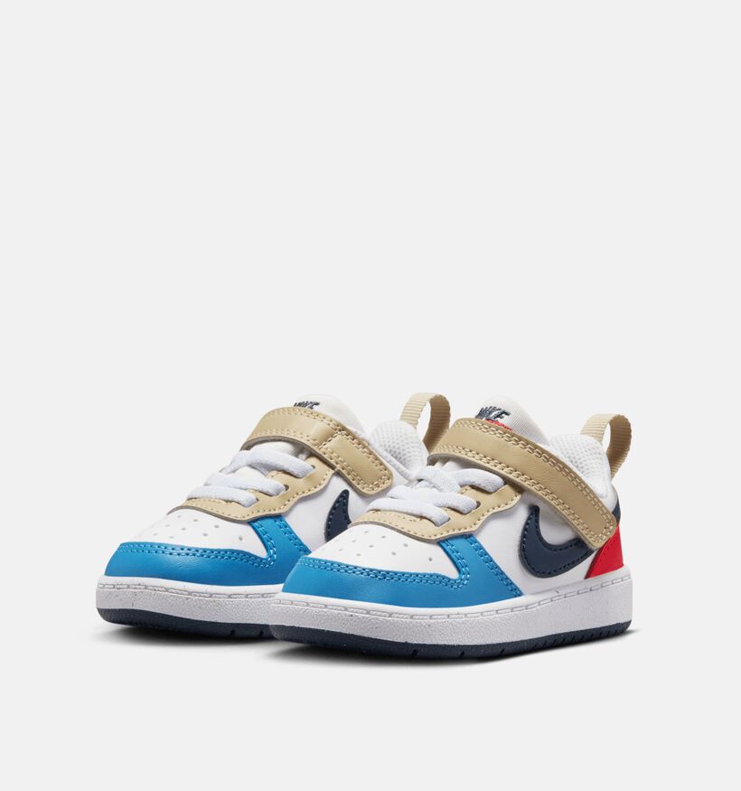 Nike Court Borough Baskets en Blanc pour filles, gar&ccedil;ons (367265) - pour semelles orthop&eacute;diques