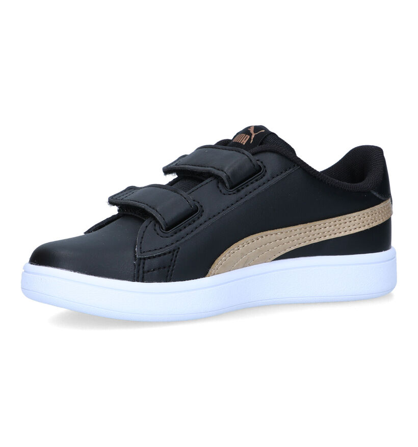 Puma Smash v2 Metallics Zwarte Sneakers in kunstleer (318765)