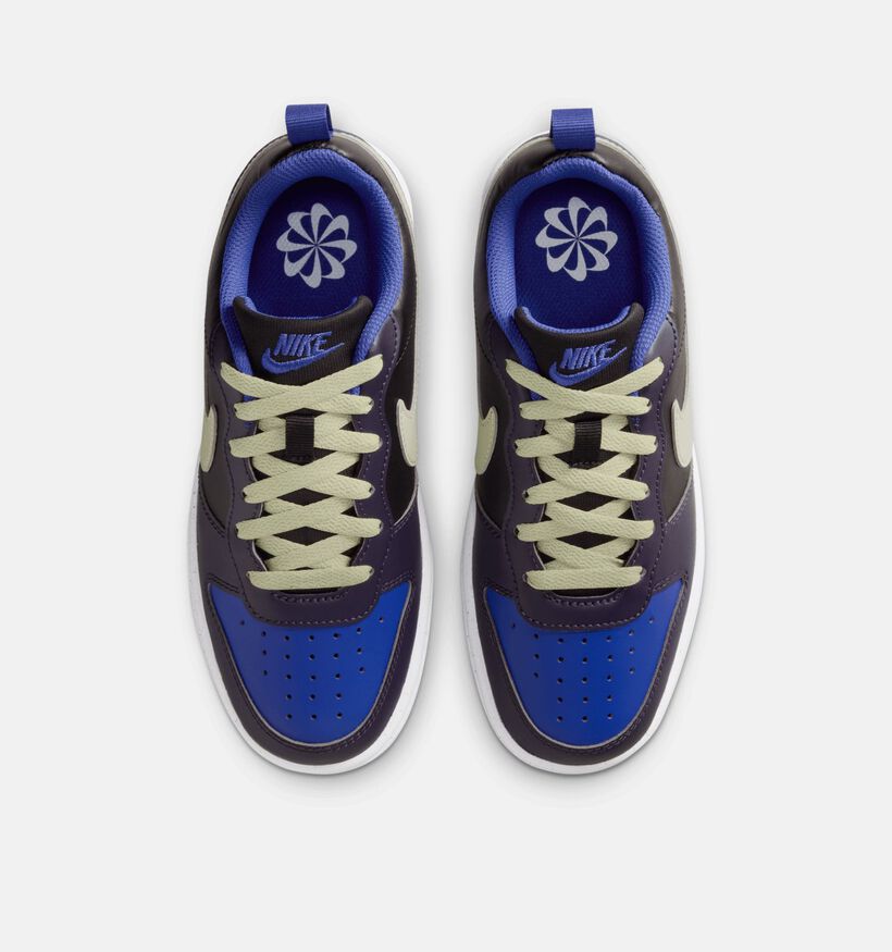 Nike Court Borough Zwarte/Blauwe Sneakers voor jongens (364602) - geschikt voor steunzolen