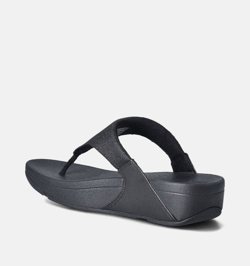 FitFlop Lulu Toepost Zwarte Teenslippers voor dames (353816)