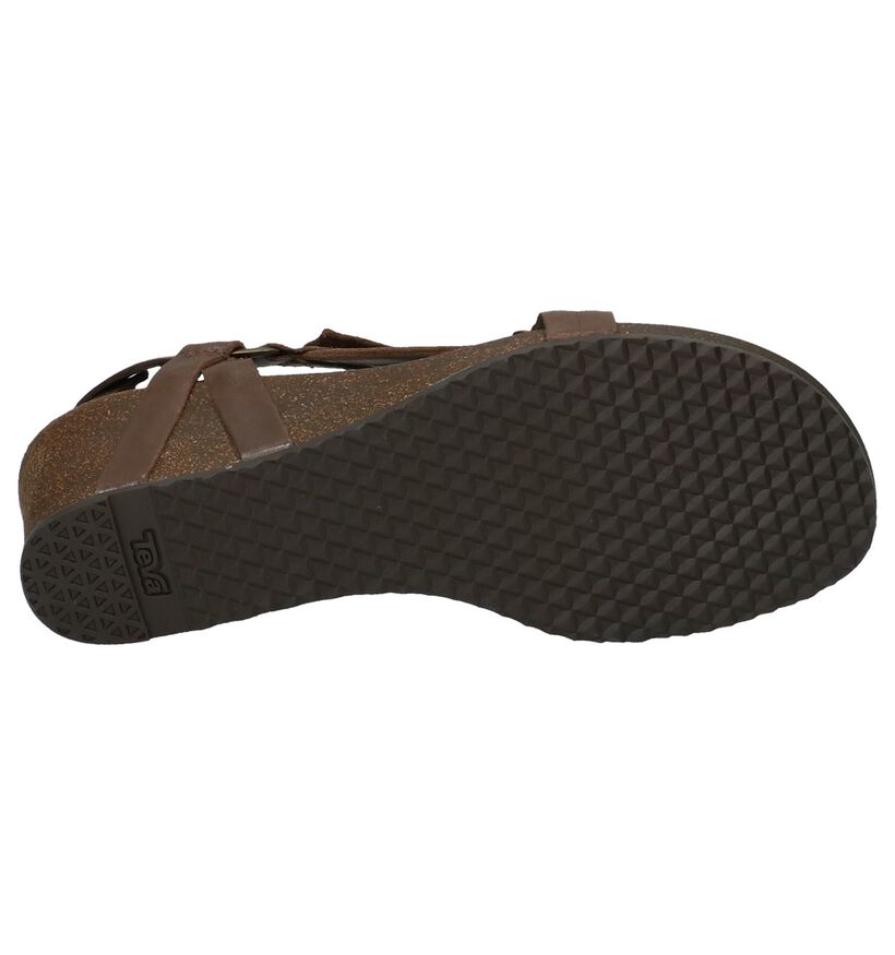 Sandalen met Sleehak Donkerbruin Teva Ysidro Universal in leer (212736)