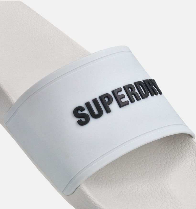 Superdry Premium Graphic Pool Slide Claquettes en Blanc pour hommes (369277)