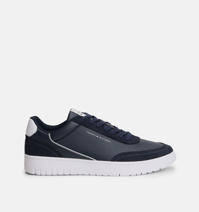 Tommy Hilfiger Basket Core Chaussures &agrave; lacets en Bleu fonc&eacute; pour hommes (374910) - pour semelles orthop&eacute;diques