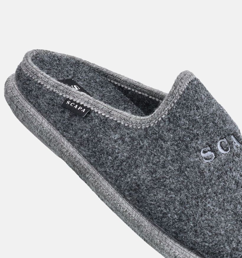 Scapa Homewear Pantoufles en Gris fonc&eacute; pour hommes (381025) - pour semelles orthop&eacute;diques