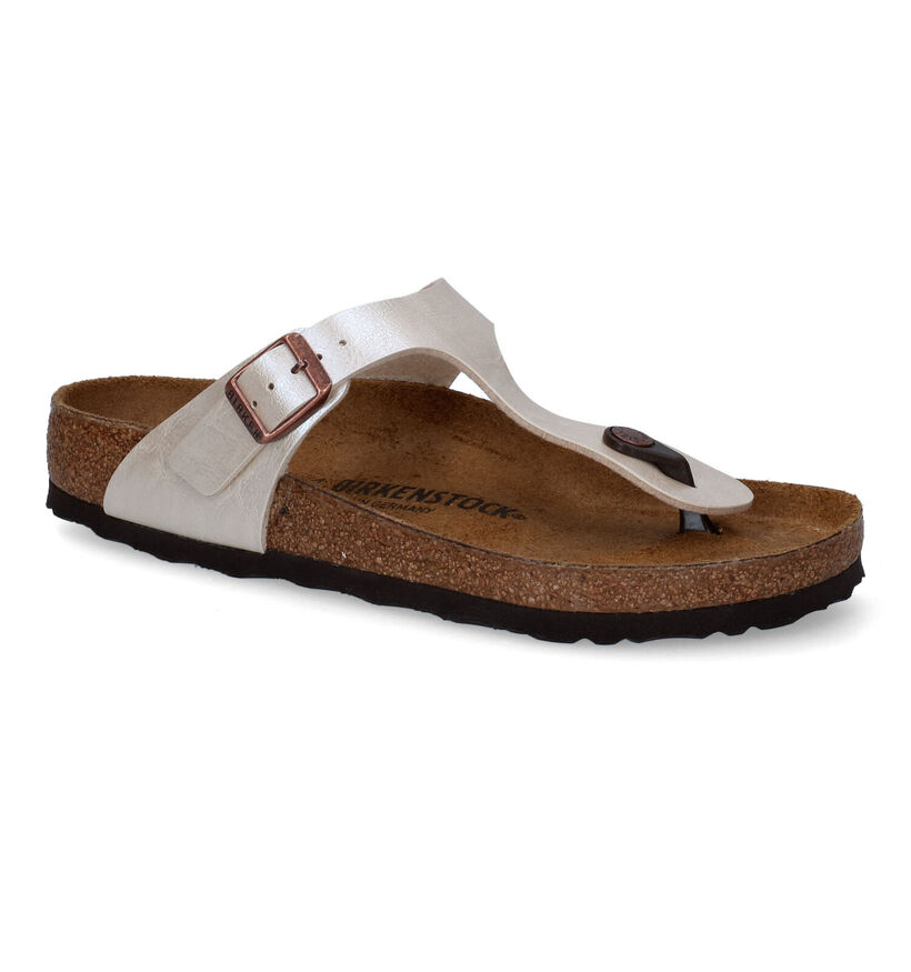 Birkenstock Gizeh Birko-Flor Zwarte Teenslippers voor dames (338058)