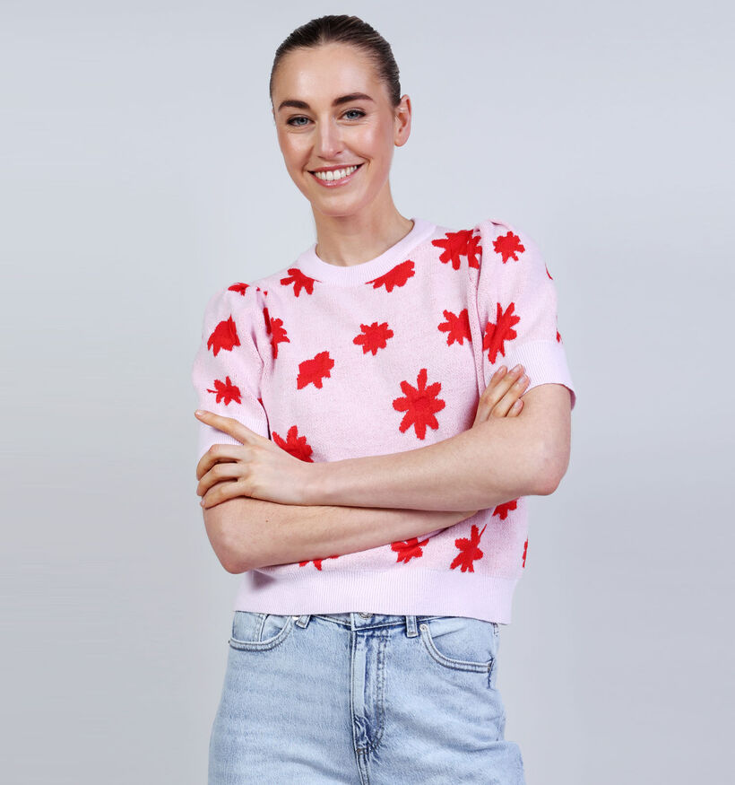 Vila Mavis Roze Pull met Korte Mouwen voor dames (374835)