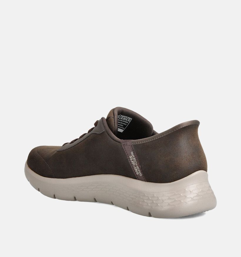 Skechers Go Walk Flex Donkerbruine Slip-on Sneakers voor heren (359765)
