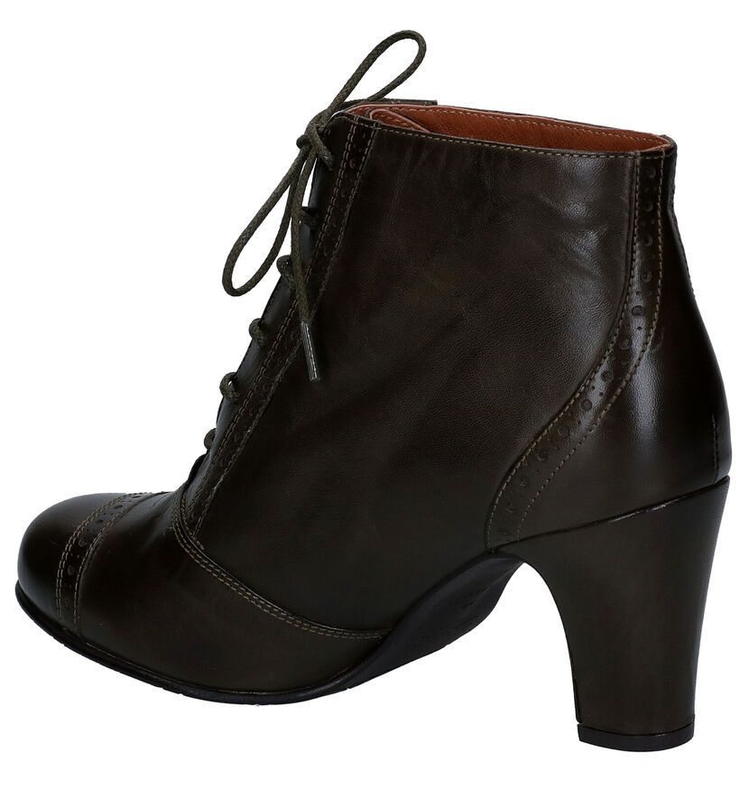 Relance Bottines à lacets en Vert kaki en cuir (300467)