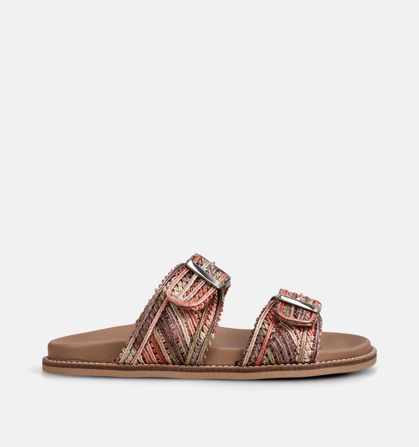 Softwaves Donkergroene/Roze Slippers voor dames (373384) - geschikt voor steunzolen