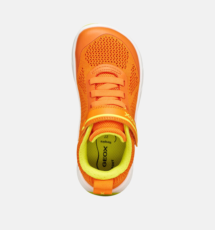 Geox Foot-Run Baskets en Orange pour gar&ccedil;ons (370166) - pour semelles orthop&eacute;diques
