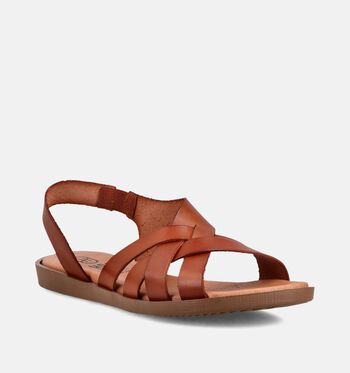 Hee Sandalen Zwart/Goud/Cognac