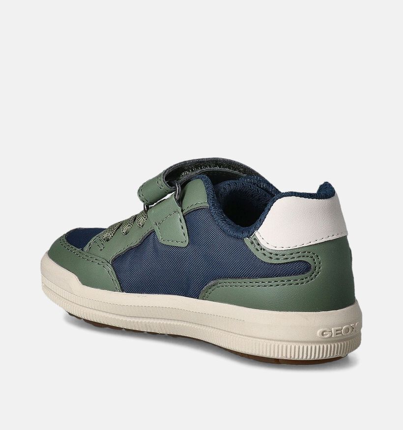 Geox Arzach Chaussures à scratch en Vert Khaki pour garçons (351652) - pour semelles orthopédiques