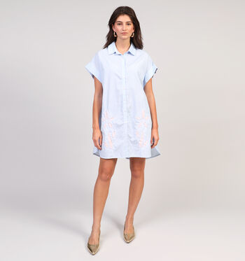 Robe chemise bleu
