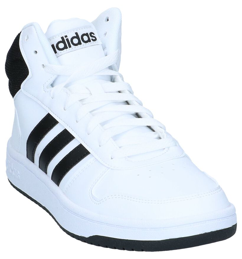 adidas Hoops 2.0 Mid Witte Sneakers in daim (290816)