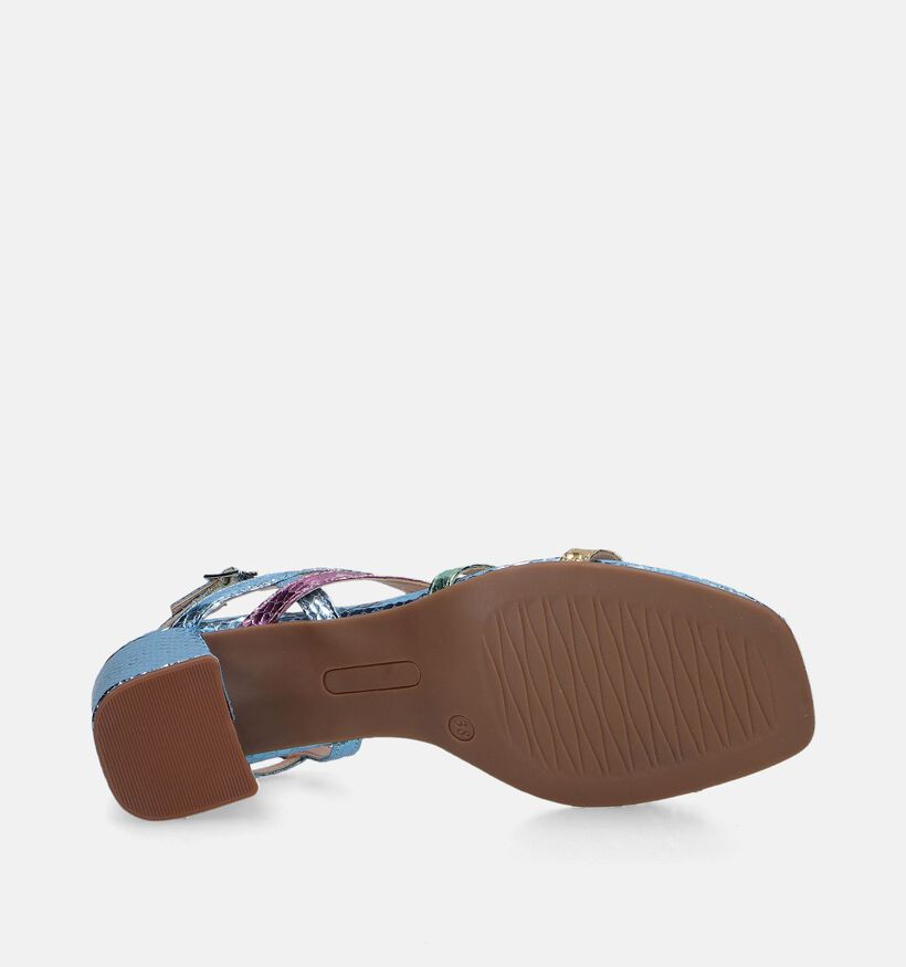 Signatur Sandales avec talon en Bleu pour femmes (338923)