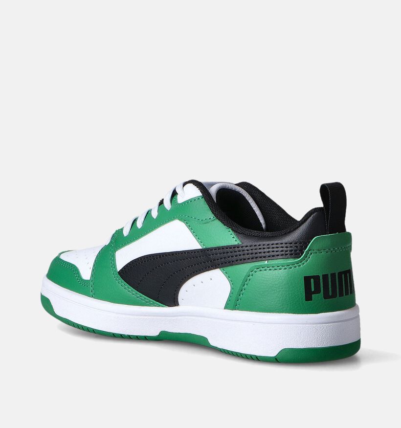 Puma Rebound v6 Lo Groene Sneakers voor jongens, meisjes (350371) - geschikt voor steunzolen