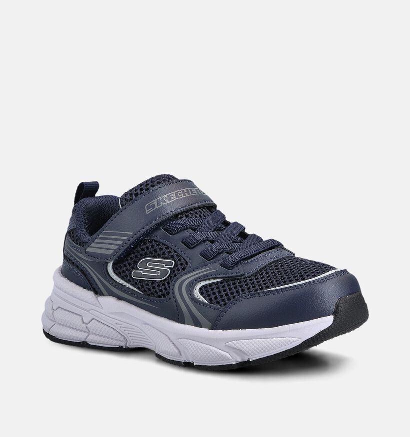 Skechers Retro Graph Baskets basses en Bleu fonc&eacute; pour filles, gar&ccedil;ons (375664)