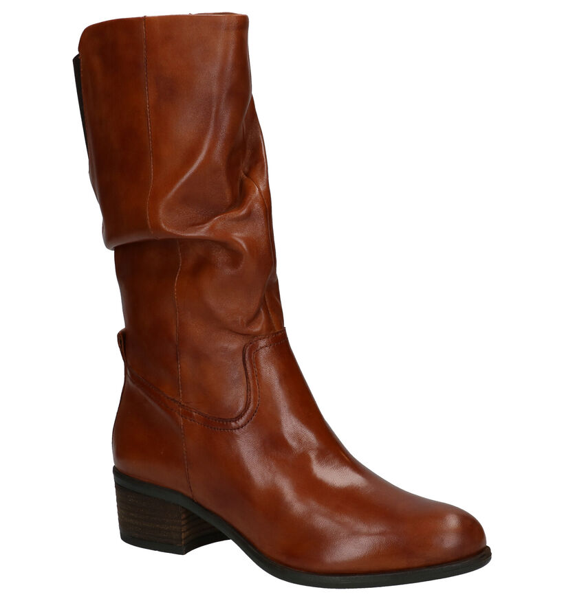 Steven NY Bottes courtes en Cognac en cuir (280229)