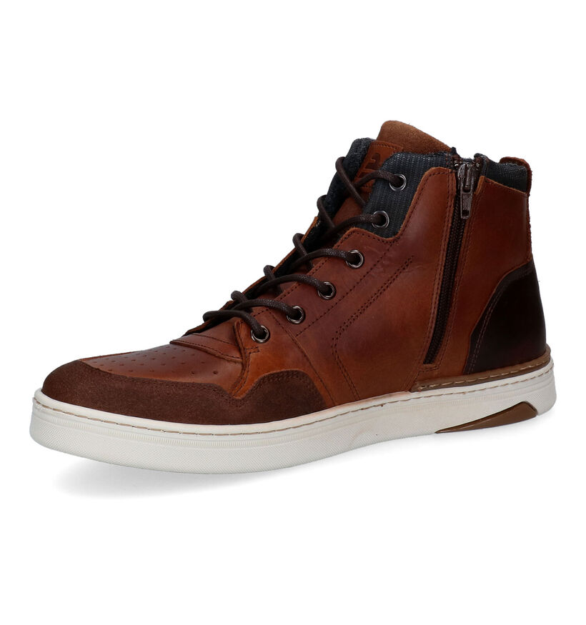 Bullboxer Cognac Hoge Sneakers voor heren (311777) - geschikt voor steunzolen