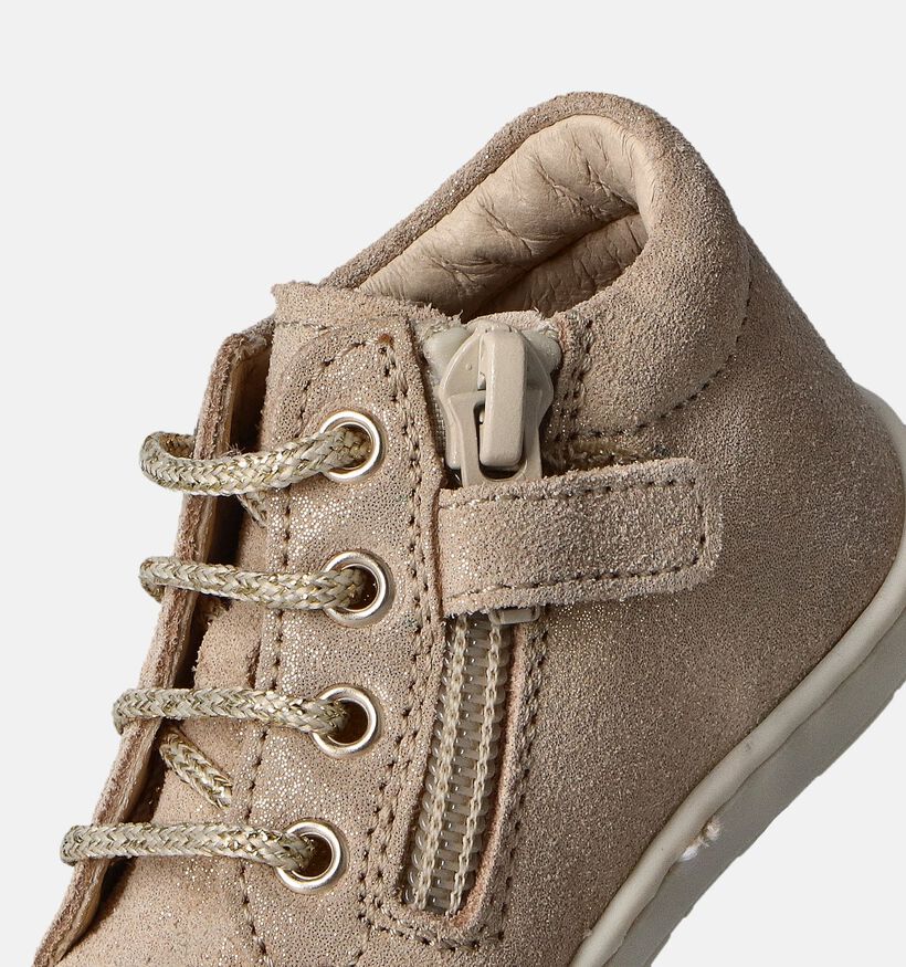 Naturino Cocoon Zip Suede Gouden Babyschoentjes voor meisjes (355318) - geschikt voor steunzolen